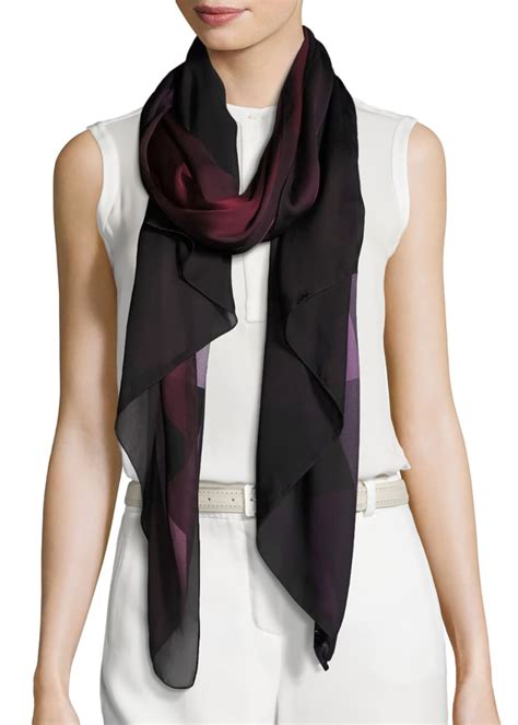 burberry ombre washed scarf|Burberry Ombre Washed Check Silk Scarf, Plum .